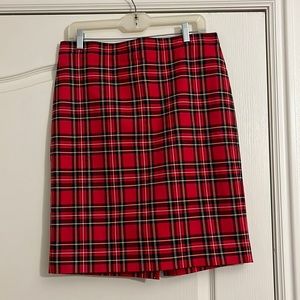 J Crew size 10 plaid tartan pencil skirt